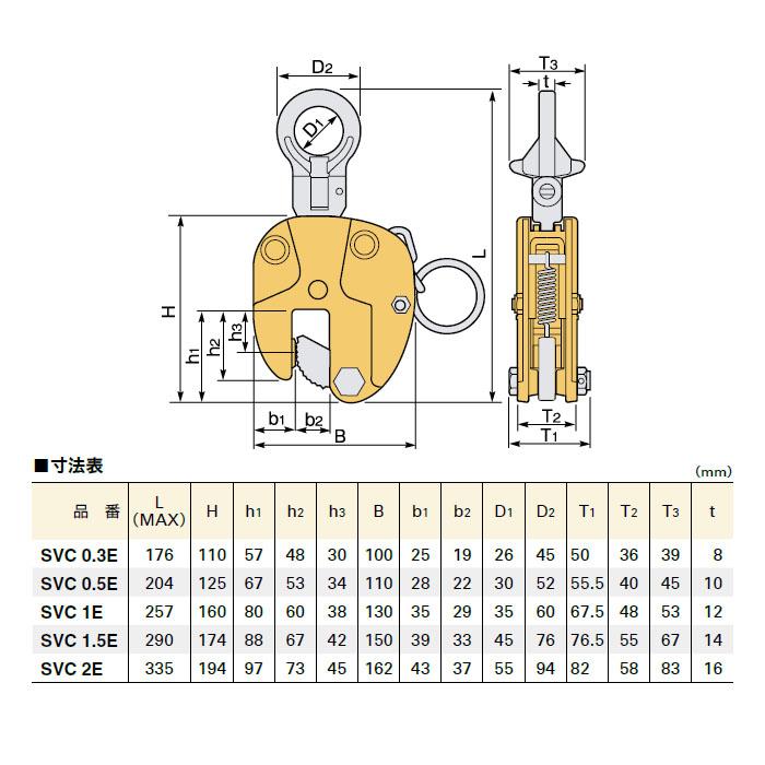 立吊クランプ 1t 取寄品 スーパーツール SVC1E : 大工道具・金物の専門 