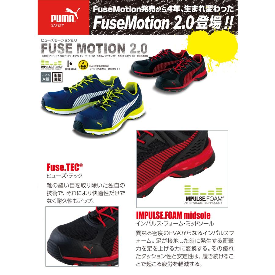 安全靴　作業靴　ヒューズモーション　レッド　PUMA(プーマ)　ロー　26.0cm　64.226.0