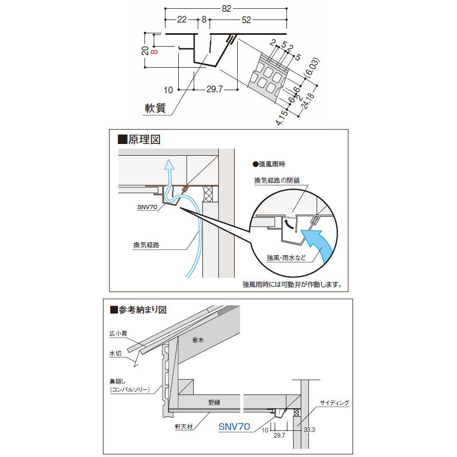 軒天通気見切緑 SNV70-8 82×1820mm ブラウン 1箱40本価格 フクビ化学 SNV78BW｜arde｜02