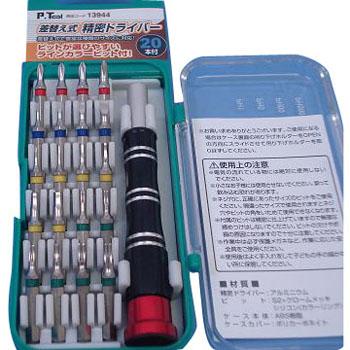 差替え式精密ドライバーセット ラインカラービット20本付 イチネンMTM