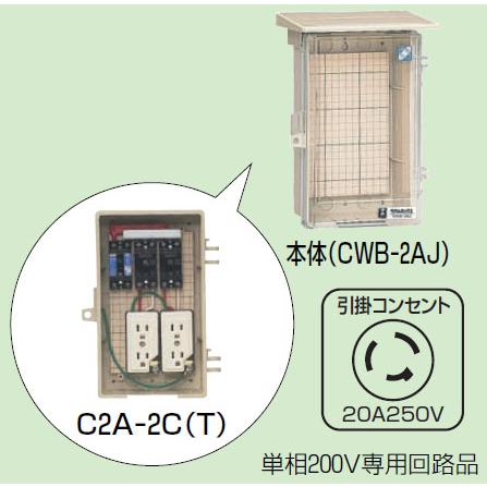 屋外電力用仮設ボックス 感度電流30mA C2A-2C (1個価格) 未来工業(MIRAI) C2A-2C