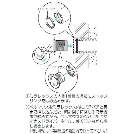難燃性ベルマウス(ねじ込み式) ミラレックス70用 (1個価格) 未来工業(MIRAI) MFB-70N |  | 02