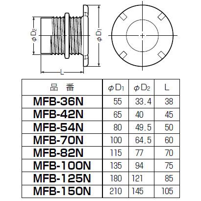 難燃性ベルマウス(ねじ込み式) ミラレックス82用 (1個価格) 未来工業(MIRAI) MFB-82N |  | 01