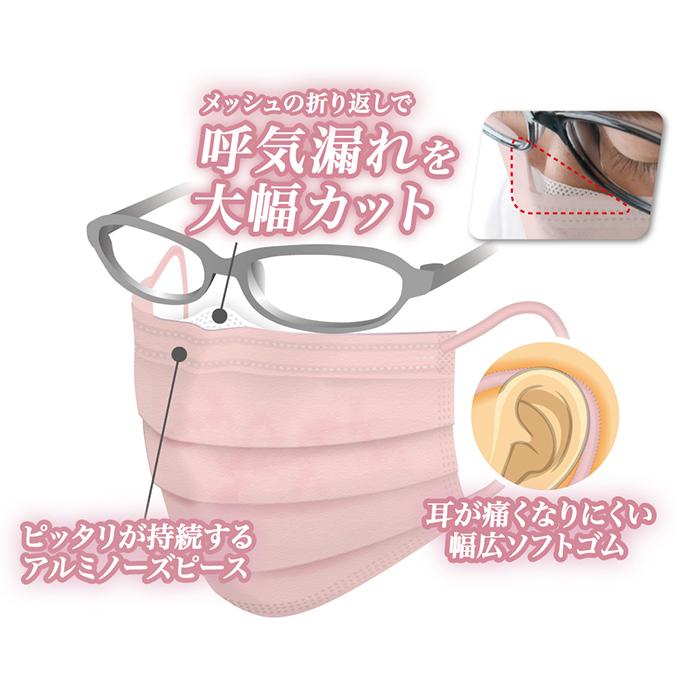 メガネが曇りにくいカラーマスク ベージュ 個包装 40枚入/箱 取寄品 メディコム JMK200687 |  | 01