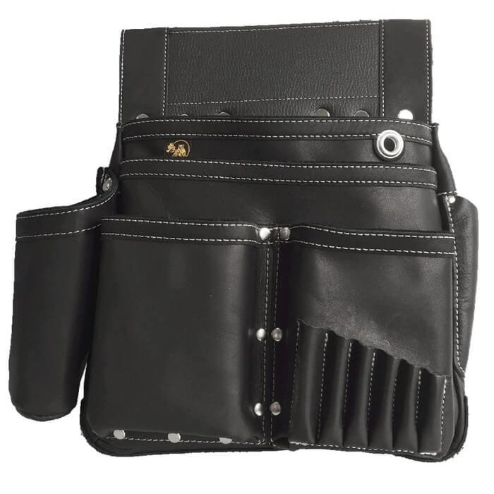 WEB限定 ふくろ倶楽部 PREMIUM 朱雀 グローブ革 六型釘袋 すみつぼホルダー付 黒 ふくろ倶楽部 GSZ-836 | 