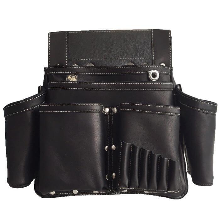 WEB限定 ふくろ倶楽部 PREMIUM 朱雀 グローブ革 六型釘袋 Wすみつぼホルダー付 黒 ふくろ倶楽部 GSZ-836WS | 