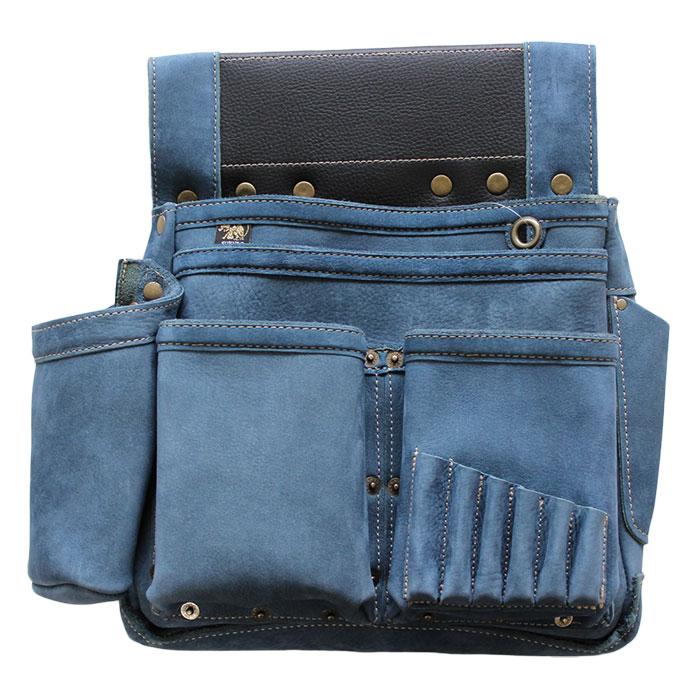 WEB限定 ふくろ倶楽部 PREMIUM 朱雀 六型 釘袋 すみつぼホルダー付 ライトインディゴ ふくろ倶楽部 PSZ-836-LB | 