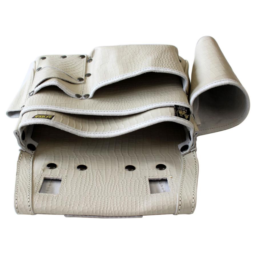 WEB限定 ふくろ倶楽部 PREMIUM ARDEXモデル 朱雀 五型釘袋 すみつぼホルダー付 クロコヌバックアイボリー ふくろ倶楽部 PSZ-10 |  | 01