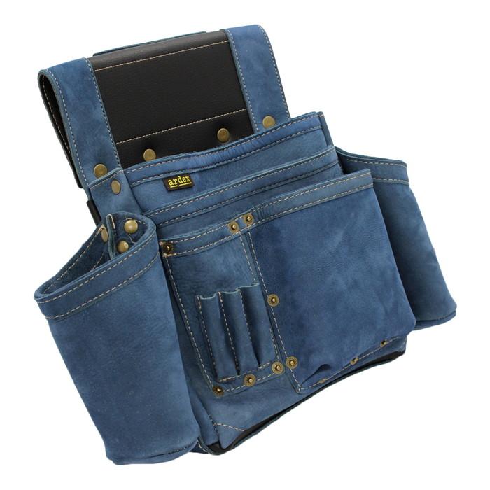 釘袋 Wポケット W墨壷ホルダー仕様 4型 ブルーデニム ヌバック 【送料無料】 アルデ ARDEX-014W-KP |  | 01