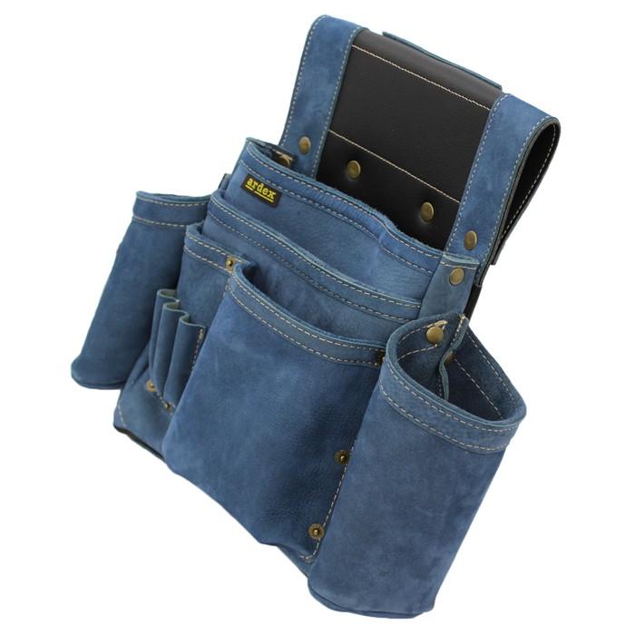 釘袋 Wポケット W墨壷ホルダー仕様 4型 ブルーデニム ヌバック 【送料無料】 アルデ ARDEX-014W-KP |  | 02