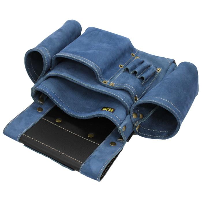 釘袋 Wポケット W墨壷ホルダー仕様 4型 ブルーデニム ヌバック 【送料無料】 アルデ ARDEX-014W-KP |  | 05