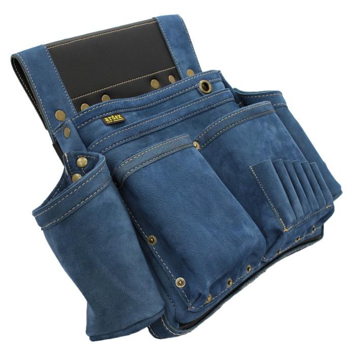 釘袋 Wポケット W墨壷ホルダー仕様 6型 ブルーデニム ヌバック 【送料無料】 アルデ ARDEX-016W-KP |  | 01