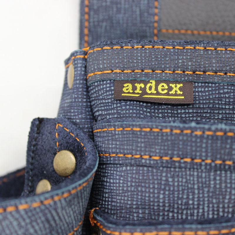 釘袋 Wポケット W墨壷ホルダー仕様 4型 濃デニム ヌバック 【送料無料】 アルデ ARDEX-014W-KD |  | 01