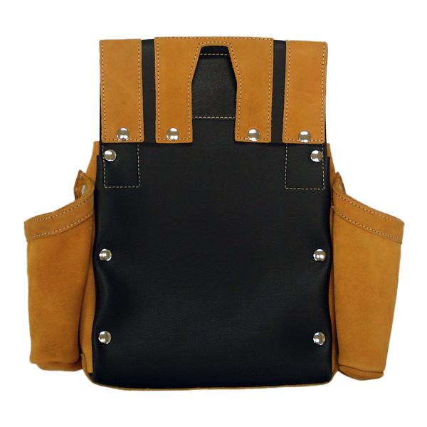 【ARDEXオリジナルモデル】ヌバック釘袋 Wポケット(W墨壷ホルダー仕様) 4型 茶 アルデ ARDEX-014W |  | 01