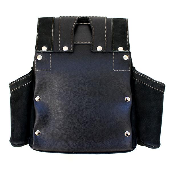 【ARDEXオリジナルモデル】ヌバック釘袋 Wポケット(W墨壷ホルダー仕様) 4型 黒 アルデ ARDEX-014W-K |  | 01