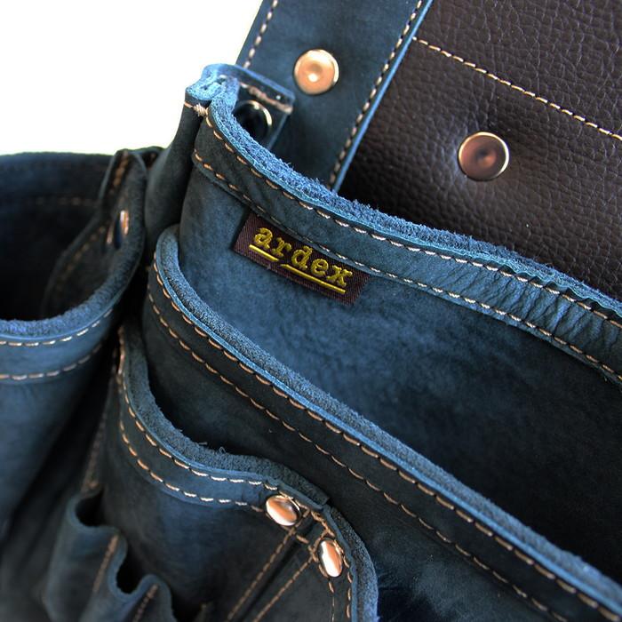 釘袋 Wポケット W墨壷ホルダー仕様 4型 藍色 ヌバック 【送料無料】 アルデ ARDEX-014W-N |  | 02