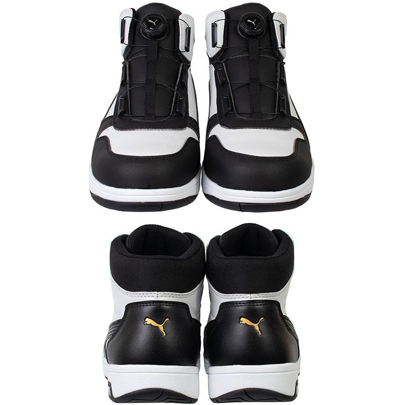 安全靴 フロントコート ブラック 27.0cm ディスク ミッドカット PUMA