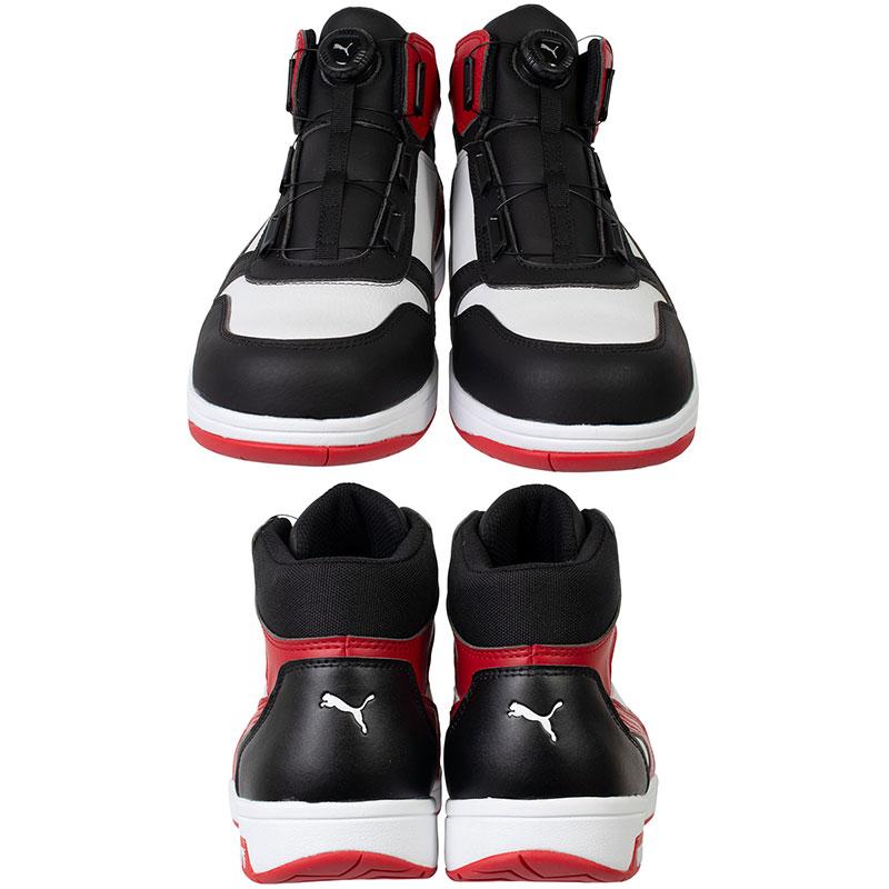 プーマ安全靴#63.212 27.0cmフロントコートブラック＆ホワイト＆レッド 安全靴 フロントコート ブラック&ホワイト&レッド 27.0cm ディスク