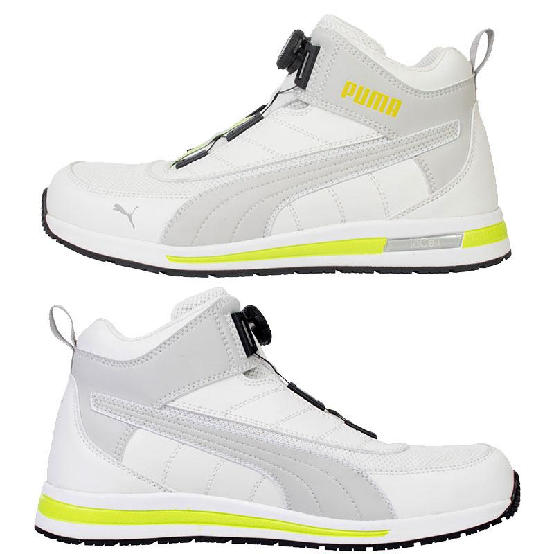 安全靴 スイッチバック ホワイト ディスク ミッドカット 25.0cm 工具