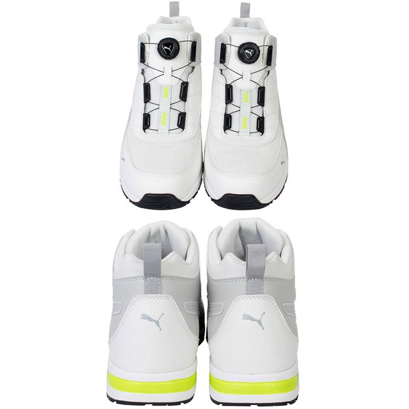 安全靴 スイッチバック ホワイト ディスク ミッドカット 25.0cm 工具