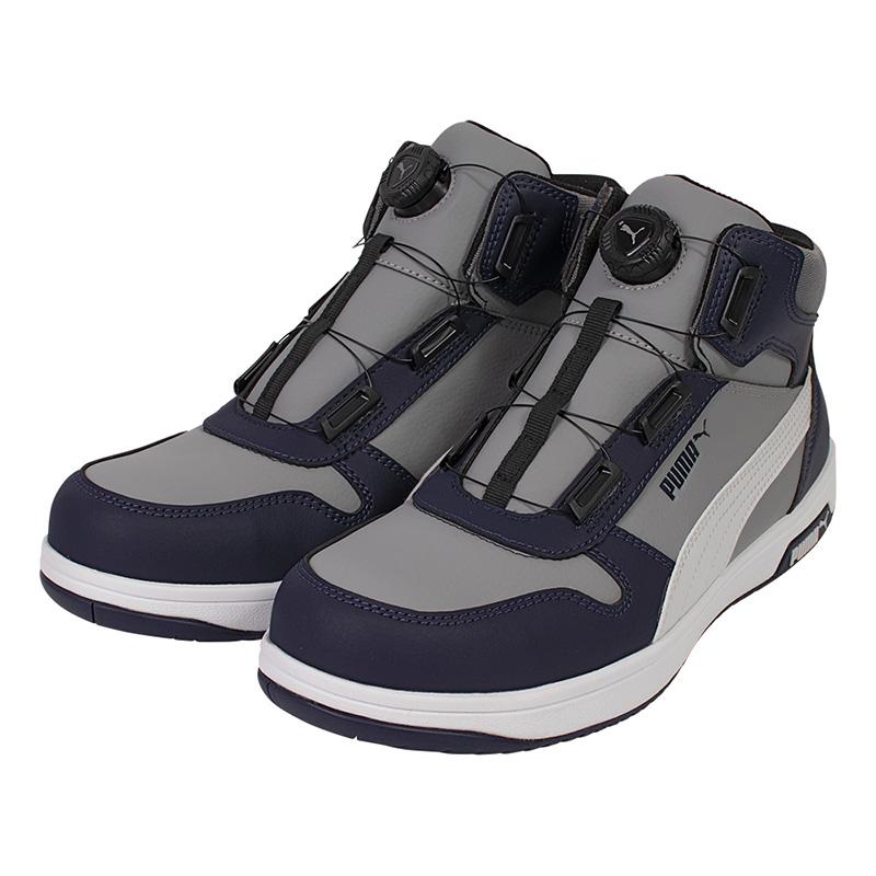 安全靴 フロントコート ディスク ミッドカット グレー 25.5cm PUMA