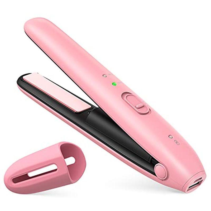 Ryanboo コードレスヘアアイロン Usb充電式ヘアアイロン コードレス ミニヘアアイロン 前髪 持ち運び用ヘアアイロン 2段階温度調整 ヘアアイロン Morefon Ru