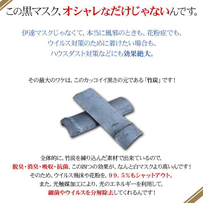 ゆうメール 送料無料 黒マスク 活性炭入り三層 ブラックマスク 1枚