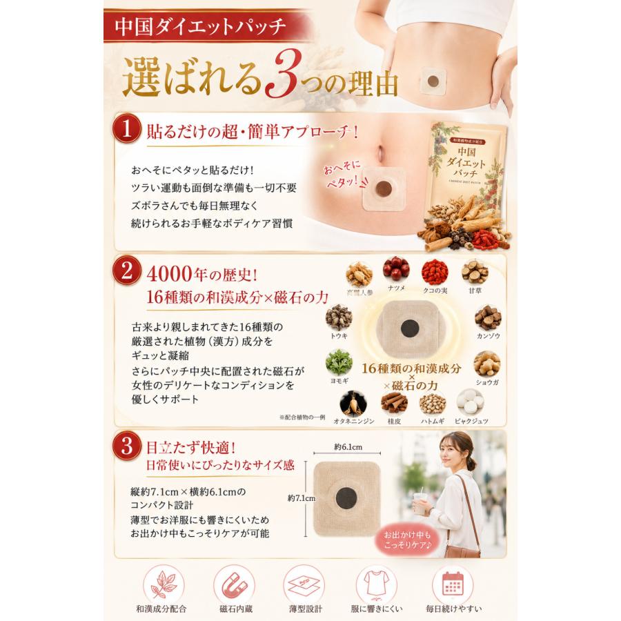 貼るだけ 簡単 ダイエット パッチ 40枚入 80日分 へそ スリム