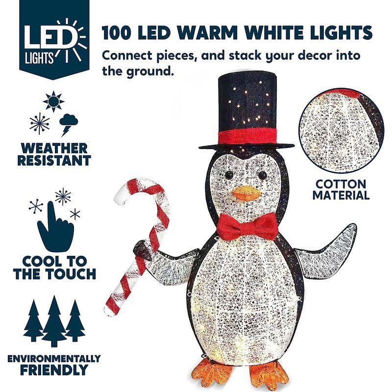 Joiedomi　3フィート　3D　LED　ヤードライト　装飾　クリスマスイベント装飾　コットン　庭　庭　クリスマス　クリス　屋外　ペンギン