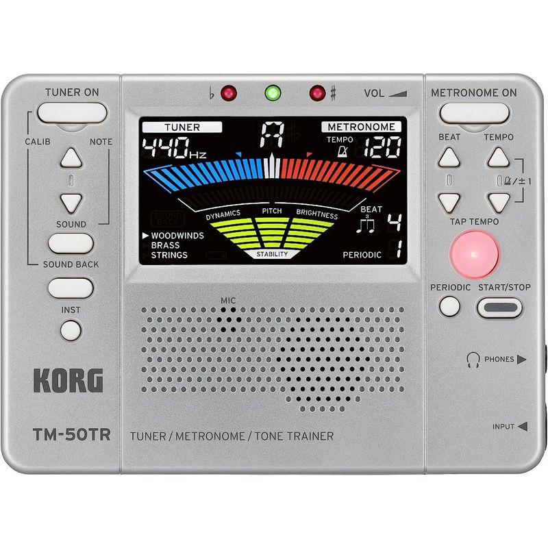 KORG 管弦楽器トレーナー チューナー シルバー メトロノーム TM-50TR-SL 通販 メトロノーム 電子メトロノーム デジタルメトロノーム ミニメトロノーム 楽器メトロノーム クリップ式 M50 高精度 操作簡単 楽器練習 安定 音量調