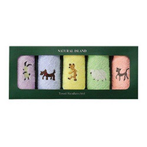 ナチュラルアイランド ミニタオル5枚セット アニマル柄