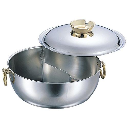 89％以上節約和田助製作所 電磁 しゃぶしゃぶ鍋 真鍮柄 3312-0302 仕切