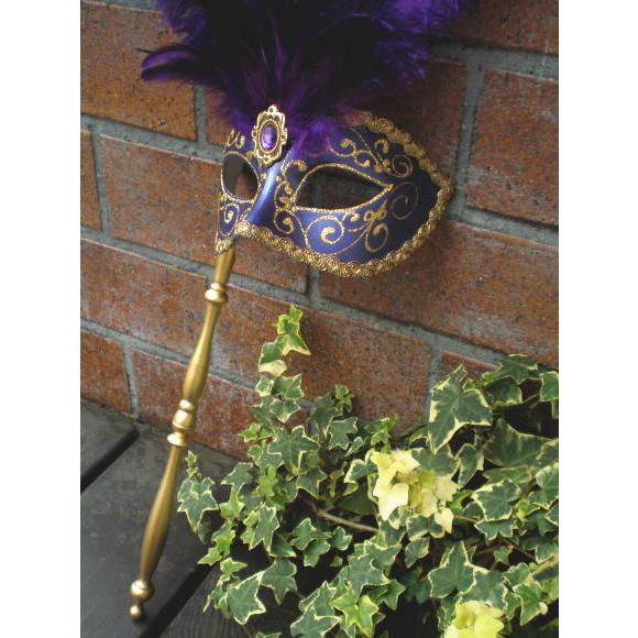 仮面 コスプレ ベネチアンマスク スティック197b イタリア製 変装 仮装