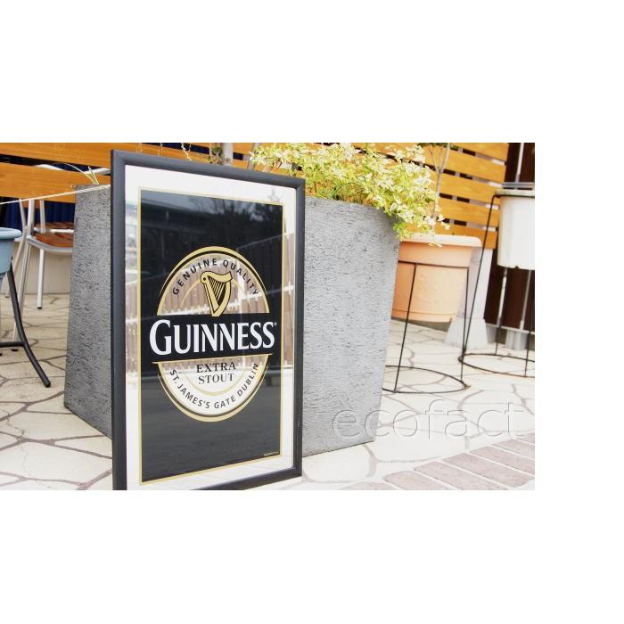 パブミラー バーミラー 鏡 壁掛け ギネスビール ラベル（Guinness Stout 縦 アイリッシュバー ビール お酒 看板 ワイン バー