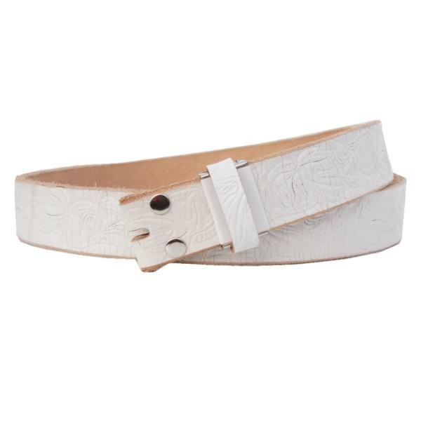 バックルなし ベルト メンズ 本革 35mm 幅 カービングホワイト 白 型押し レザーベルト 日本製 栃木レザー 一枚革 バックル交換可能 バックル無し Y エリア27 通販 Yahoo ショッピング