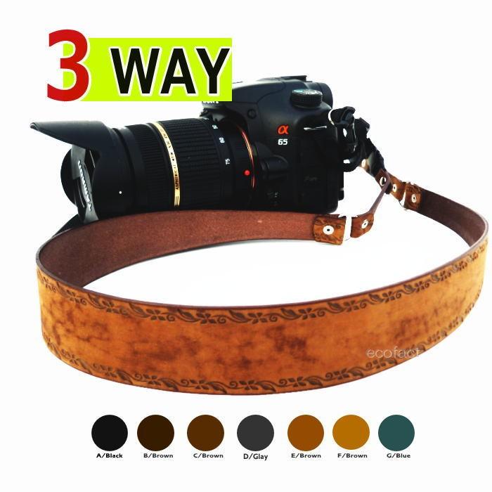 カメラストラップ 3way レザー おしゃれな本革 ハンドストラップ カメラストラップ 3way レザー おしゃれな本革 ハンドストラップ