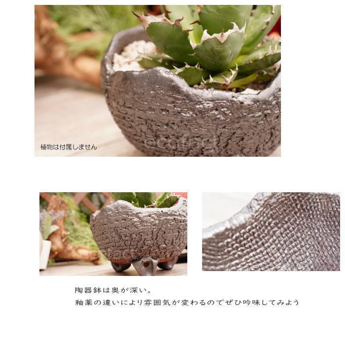 陶器鉢 植木鉢 RAIZO2 φ16cm ガンメタリック 黒 脚付き おしゃれ 陶器鉢 植木鉢 RAIZO2 φ16cm ガンメタリック 黒 脚付き おしゃれ