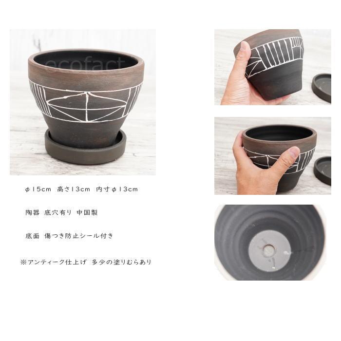 陶器鉢 植木鉢 ミニポット ミラベル 黒 マットブラック φ15.5cm