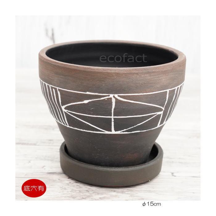 陶器鉢 植木鉢 ミニポット ミラベル 黒 マットブラック φ15.5cm
