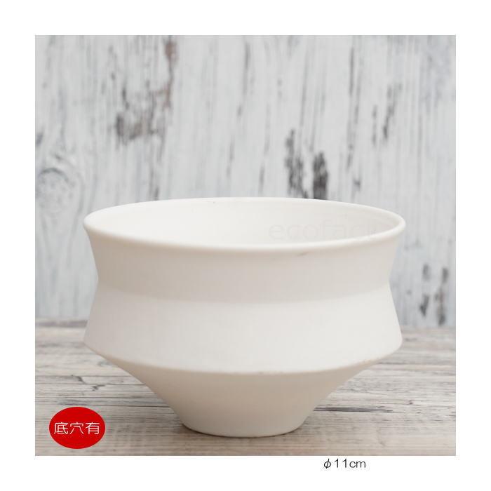 陶器鉢 植木鉢 ミニポット 長月 白 ホワイト φ11cm おしゃれ かわいい