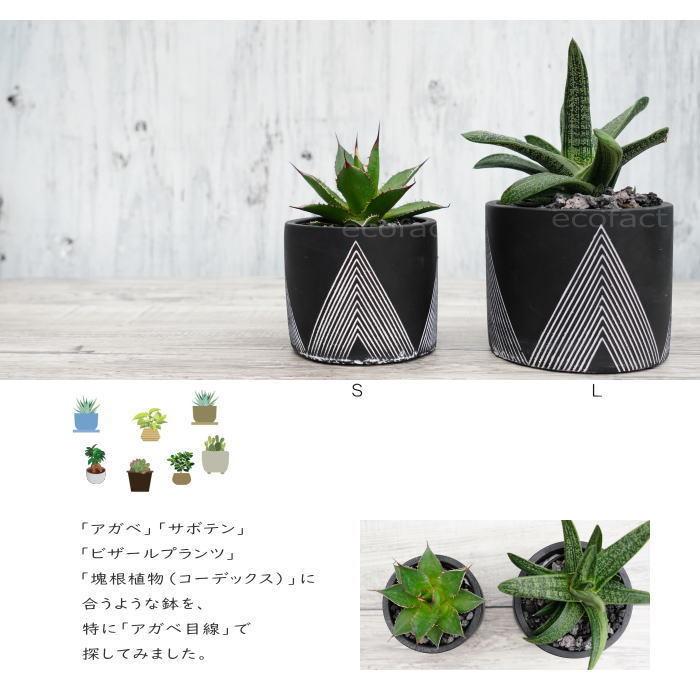 セメント鉢 植木鉢 ミニポット レオブラックS 黒 φ10.6cm おしゃれ
