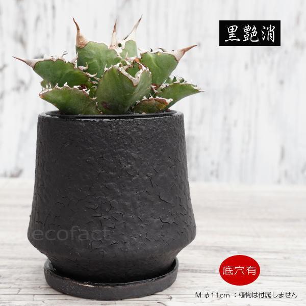 陶器鉢 植木鉢 ミニポット オルガM ブラック 黒 マットブラック φ11cm