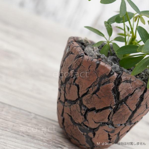 陶器鉢 植木鉢 底穴あり アース 茶 M φ9cm 日本製 園芸鉢 観葉植物