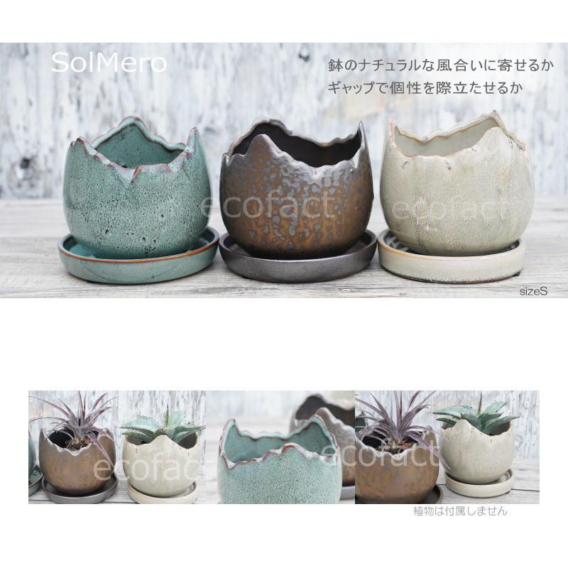 ポット 鉢 植木鉢 プランター おしゃれ 陶器 φ12cm Solmero S グレー