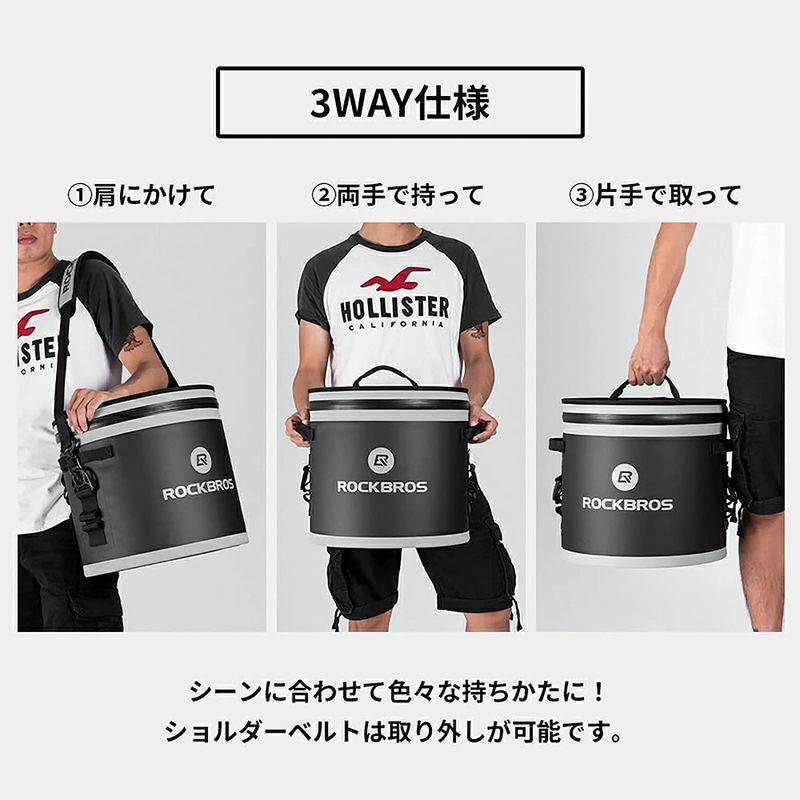 ROCKBROS(ロックブロス)クーラーボックス ソフトクーラー 保冷バッグ 大容量約17L 防水 小型 軽量 丸型 釣り キャンプ バーベ 釣り キャンプ ロックブロス クーラーボックス ソフトクーラー 保冷バッグ 大容量約17L 防水 小型 軽量 丸型 バーベ