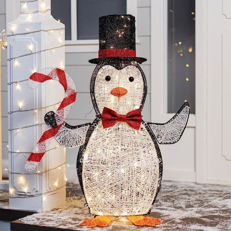 Joiedomi 3フィート 3D コットン ペンギン LED ヤードライト クリスマス 屋外 庭 庭 装飾 クリスマスイベント装飾 クリス - 4