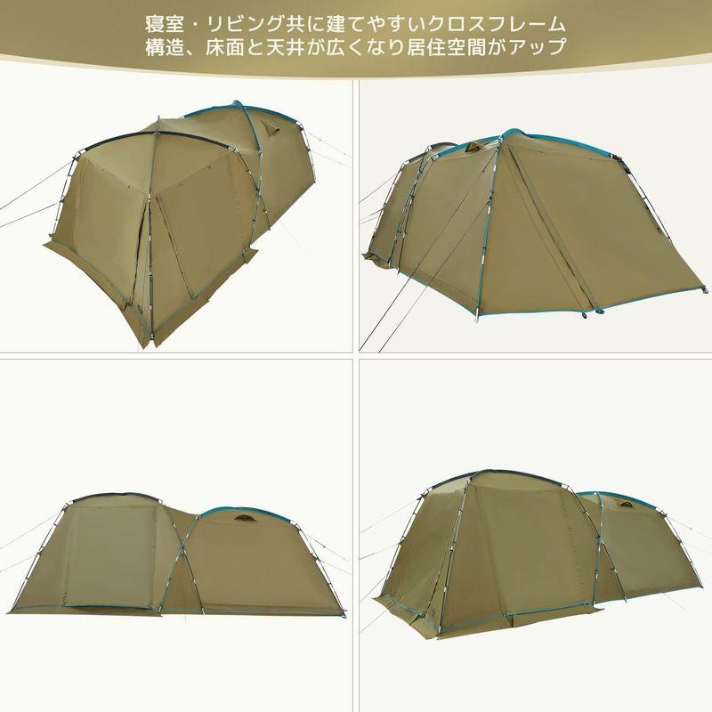 TIMBER RIDGE 2ルームドームテント 5人用 大型ファミリーテント グラスファイバー製ポール採用 二重層 メッシュインナー 四面ド RIDGE 2ルームドームテント 5人用 大型ファミリーテント グラスファイバー製ポール採用 二重層 メッシュインナー 四面ド cm