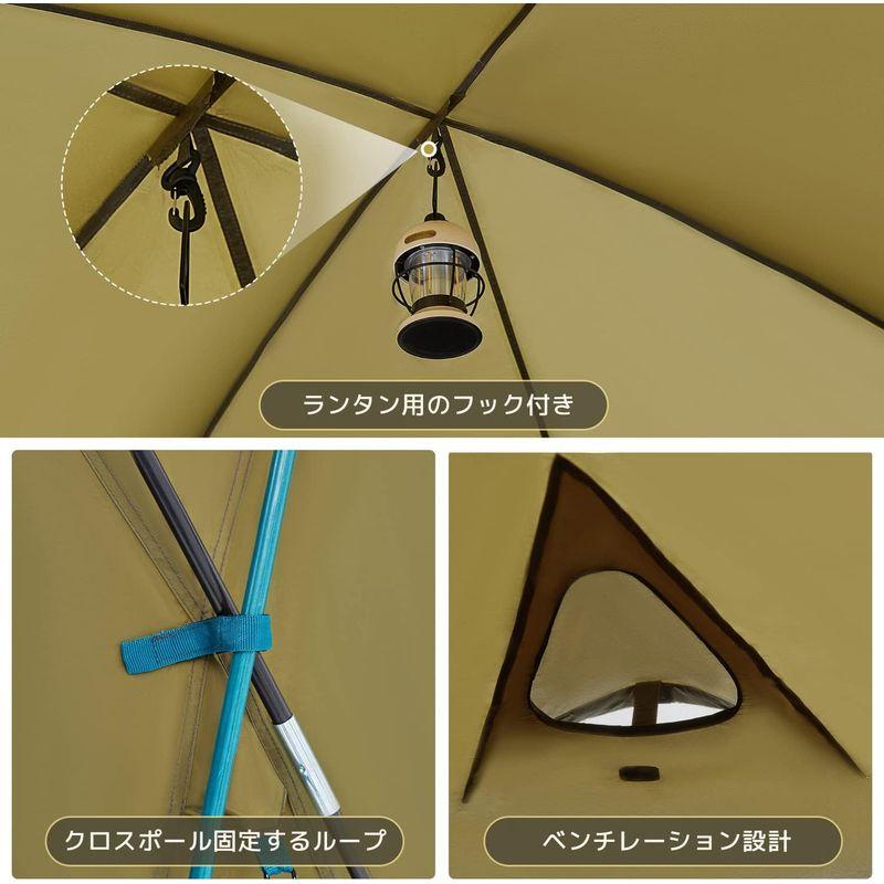 TIMBER RIDGE 2ルームドームテント 5人用 大型ファミリーテント グラスファイバー製ポール採用 二重層 メッシュインナー 四面ド RIDGE 2ルームドームテント 5人用 大型ファミリーテント グラスファイバー製ポール採用 二重層 メッシュインナー 四面ド cm