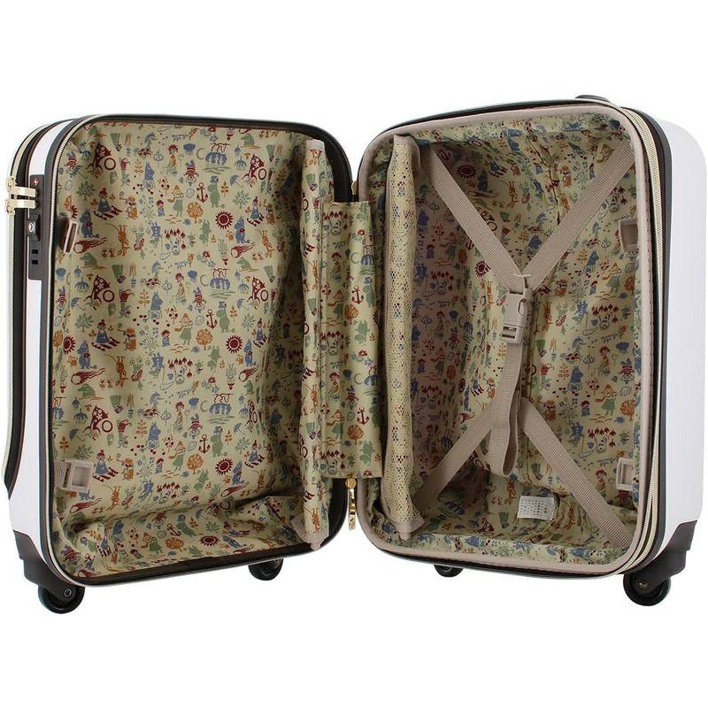 ムーミン スーツケース 49L 46cm 3.35kg MM2-029 ホワイト 35kg スーツケース 49L 46cm MM2 ホワイト cm ファスナーメッシュポケット×1 ×1