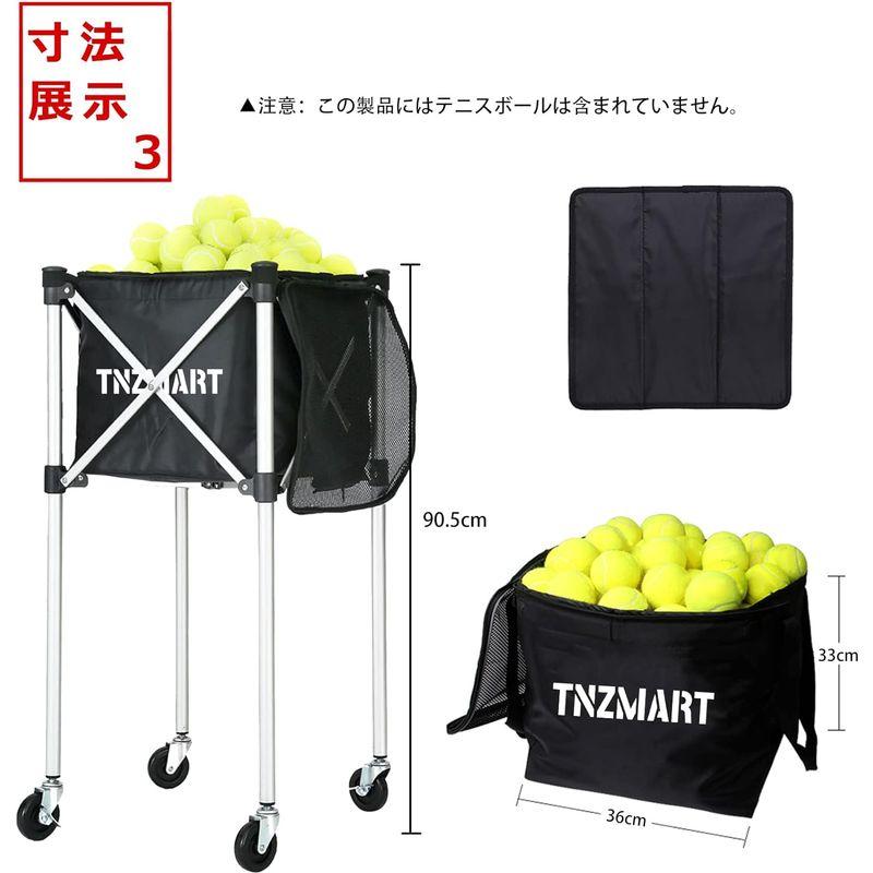 VOODANS テニスボールカート テニスボールカゴ ボール回収 移動式 折り畳み式 約160球収納 テニスボールカート テニスボールカゴ ボール回収 移動式 折り畳み式 約160球収納 5cm